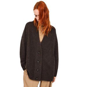 Zara Brown Button-up Cashmere Cardigan